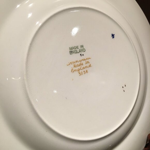 Vintage English CROWN DUCAL Cobalt and Gold Trim Dessert Plate #4 - Picture 4 of 7